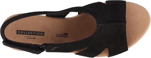 Clarks womens Annadel Bari wedges sandals, Black Nubuck, 12 Wide US in Saudi Arabia