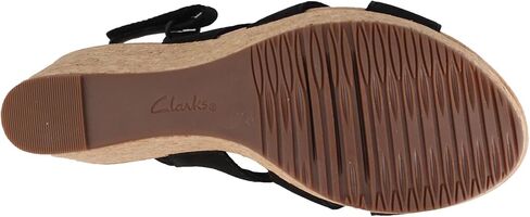 Clarks womens Annadel Bari wedges sandals, Black Nubuck, 12 Wide US in Saudi Arabia