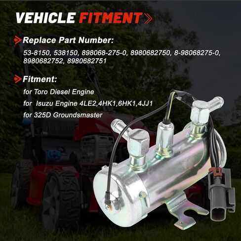 12V 53-8150 PT4327-R92 مضخة وقود الترانزستور الكهربائية لـ 6HK1 Toro Diesel Engine 325D GroundsMaster in Saudi Arabia