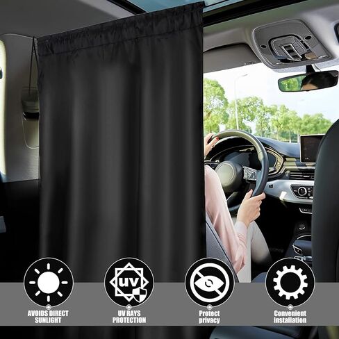 1pcs-car Window Shades with Adjustable rods for Back Window Privacy, Baby Protection, and Total Blackout Made of Opaque Suede, Ensure Complete Darkness and fit Most Cars, SUVs, Trucks, and Vans. in Kuwait