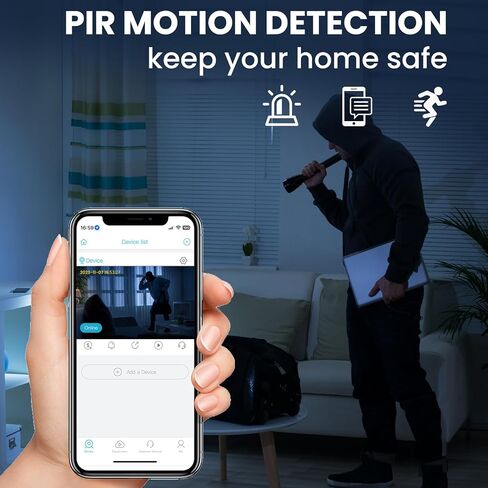 2025 Upgraded 5GHz WiFi Hidden Spy Camera, 4K Wireless Indoor Security Cam, Surveillance Nanny Cam, Pet & Car Camera with 100-Day Battery Life in Kuwait