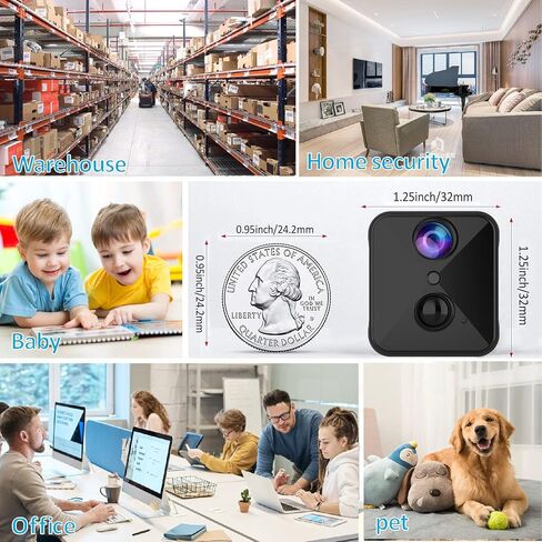 2025 Upgraded 5GHz WiFi Hidden Spy Camera, 4K Wireless Indoor Security Cam, Surveillance Nanny Cam, Pet & Car Camera with 100-Day Battery Life in Kuwait