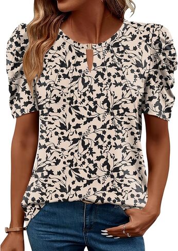 قميص Luyaa Puff Shirt Shirt للنساء Tops Summer Tops v Dect in Saudi Arabia
