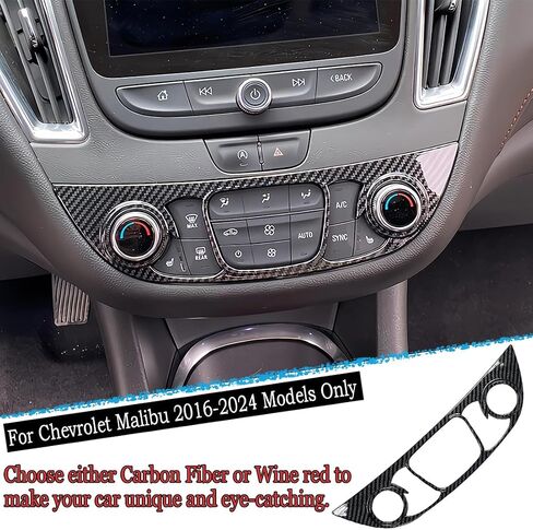Center Contro A/C Vent Frame Trim, for Chevrolet Malibu 2016 2017 2018 2019 2020 2021 2022 2023 2024 - ABS Wine Red Sport Interior Trim Full Set Accessories in Saudi Arabia