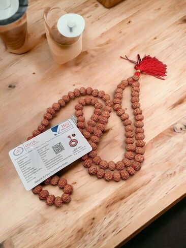 Energized 9 Mukhi Rudraksha Mala Original Certified 108 Beads for Men and Women, Nine Face Faced Rudraksha Japa Kanthi for Pooja Astrology in Saudi Arabia