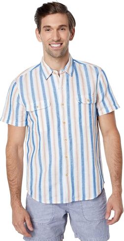 Lucky Brand Hemp Stripe Workwear Shirt Shirt Shirt in Saudi Arabia