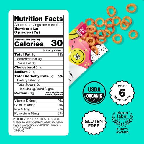 Little Spoon Kale Apple Meltable Baby Puffs, Organic Corn Quinoa Sorghum, No Rice, No Added Sugar Snacks, Encourages Self-Feeding, 1 Oz Bag, 4 Pack in Saudi Arabia