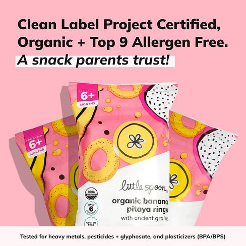 Little Spoon Kale Apple Meltable Baby Puffs, Organic Corn Quinoa Sorghum, No Rice, No Added Sugar Snacks, Encourages Self-Feeding, 1 Oz Bag, 4 Pack in Saudi Arabia