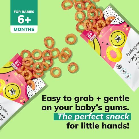 Little Spoon Kale Apple Meltable Baby Puffs, Organic Corn Quinoa Sorghum, No Rice, No Added Sugar Snacks, Encourages Self-Feeding, 1 Oz Bag, 4 Pack in Saudi Arabia