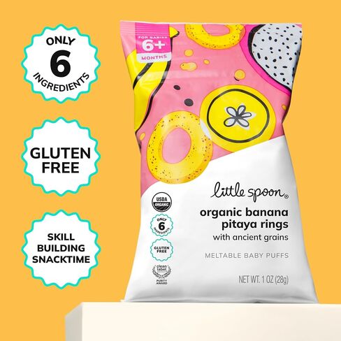 Little Spoon Kale Apple Meltable Baby Puffs, Organic Corn Quinoa Sorghum, No Rice, No Added Sugar Snacks, Encourages Self-Feeding, 1 Oz Bag, 4 Pack in Saudi Arabia
