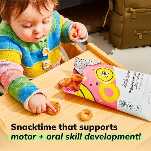 Little Spoon Kale Apple Meltable Baby Puffs, Organic Corn Quinoa Sorghum, No Rice, No Added Sugar Snacks, Encourages Self-Feeding, 1 Oz Bag, 4 Pack in Saudi Arabia