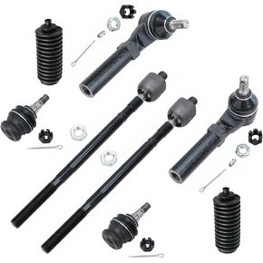 Detroit Axle - 8pc Front Suspension Kit for 1993-1997 Subaru Impreza Legacy 2 Lower Ball Joints 4 Inner & Outer Tie Rod End Links 2 Boots 1994 1995 1996 Replacement in Saudi Arabia