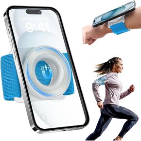TOPGO [2 Generation Upgrad] Running Phone Holder for iPhone [360° Rotatable & Built-in Retractable Rope] Magnetic Wrist Phone Holder, Magsafe Armband for iPhone 16 Pro and Android (Black, 2 Straps) in Saudi Arabia