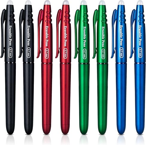 KERIFI Blue Erasable Pens, Heat Eraser Pen Rub Out Pens with Soft Grip, 0.5 mm Retractable Erasable Gel Ink Pens with Eraser, for Writing Planner Journaling School Office Supplies Stationary, 5 Pack in Kuwait