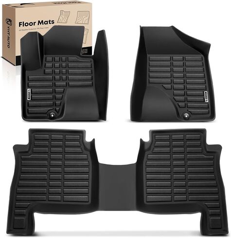 YHTAUTO Floor Mats Fit 2010-2012 Hyundai Santa Fe, TPE All Weather Car Mats Waterproof Anti-Slip Odorless Floor Liner, Interior Car Accessories Front & 2nd Row Liner in Saudi Arabia