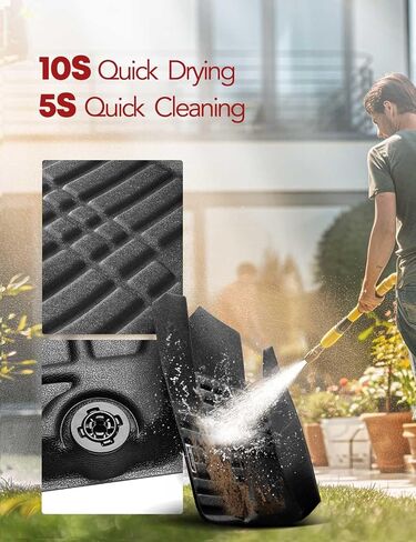 YHTAUTO Floor Mats Fit 2010-2012 Hyundai Santa Fe, TPE All Weather Car Mats Waterproof Anti-Slip Odorless Floor Liner, Interior Car Accessories Front & 2nd Row Liner in Saudi Arabia