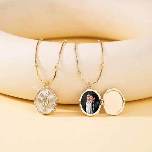 صور مخصصة لقطات القلادة القلادة القلب أو تصميم الملاك خيارات صور واحدة أو مزدوجة الجوانب تخصيص مع صورة حيوانات أليفة أو أي صورة هدية فريدة من نوعها in Kuwait