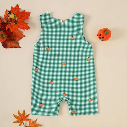 طفل رضيع الملابس الصيفية بلا أكمام التطريز ديناصور مخطط رومبير رومبير بذلة in Kuwait