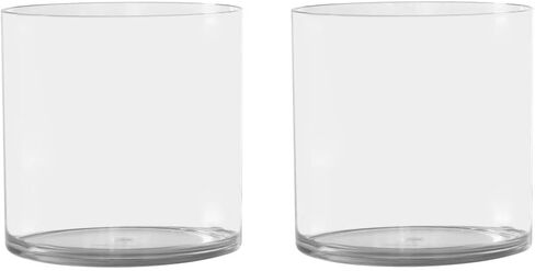 2 Pack Flower Vase Acrylic Cylinder,3.94" Tall Clear Vase for Centerpieces,Wedding Decorative,Home Décor, Non Breakable Plastic, 3.94"X3.94" Tall Round - Clear in Kuwait
