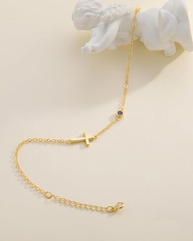 Birthstone Gold Bracelets for Women Non Tarnish Trendy Dainty Charm Cross Bracelet Stack Friendship Bracelets Gold Jewelry in Kuwait