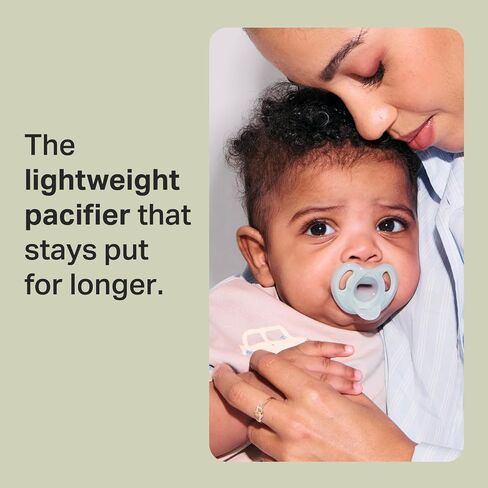 Tommee Tippee Ultra-Light Silicone Pacifier, 18-36 Months, Symmetrical One-Piece Design, BPA-Free Silicone Binkies, Blue/White, Pack of 2 in Saudi Arabia