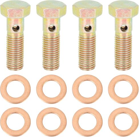 X AUTOHAUX 4 Sets 30mm M8x1.0mm Metric Thread Banjo Bolts Brake Fitting Adapter with M8 Washers in Saudi Arabia