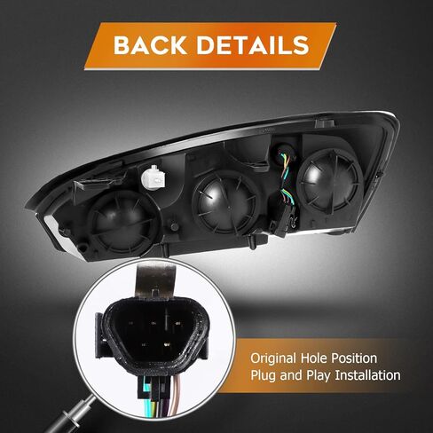 Headlight Assembly for Chevrolet Avalanche 1500/2500 2002-2006 Black Housing Amber Reflector Clear lens Driver and Passenger Side Headlamp(with Body Cladding Model only) in Saudi Arabia