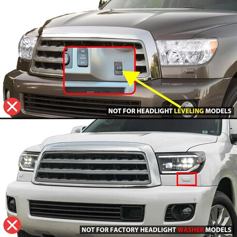 Amerilite لعام 2007-2013 Toyota Tundra | 2008-2017 Sequoia Xtreme LED Halo Tubes Black Projector المصابيح الأمامية - جانب الركاب والسائق in Saudi Arabia