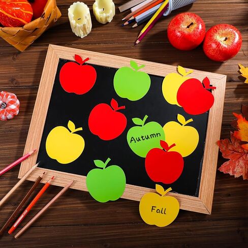 Geyee 108 Pcs Apple Cutouts Paper Spring Bulletin Board Decorations Bright Color Apple Shaped Sticker Die Cut for Teachers DIY Craft Office School Chalkboard Wall Decor in Kuwait