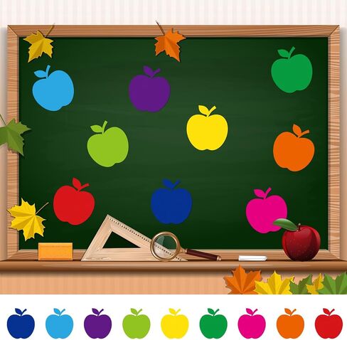 Geyee 108 Pcs Apple Cutouts Paper Spring Bulletin Board Decorations Bright Color Apple Shaped Sticker Die Cut for Teachers DIY Craft Office School Chalkboard Wall Decor in Kuwait