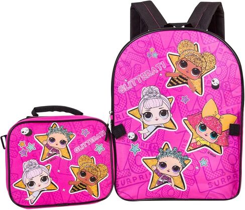 L.O.L. Surprise! Backpack Combo Set - Girls' 2 Piece Backpack Set Backpack & Lunch Kit (Hot Pink) in Saudi Arabia
