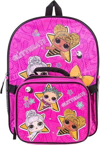 L.O.L. Surprise! Backpack Combo Set - Girls' 2 Piece Backpack Set Backpack & Lunch Kit (Hot Pink) in Saudi Arabia