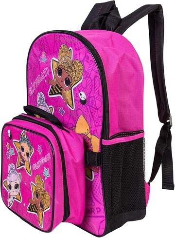L.O.L. Surprise! Backpack Combo Set - Girls' 2 Piece Backpack Set Backpack & Lunch Kit (Hot Pink) in Saudi Arabia