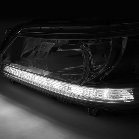 أسرة السيارات بقيادة المصابيح الأمامية DRL Projector Assembly متوافقة مع Honda Accord 4-Door Sedan 2013-2015 ، سائق وركاب ، زاوية مساكن سوداء in Kuwait