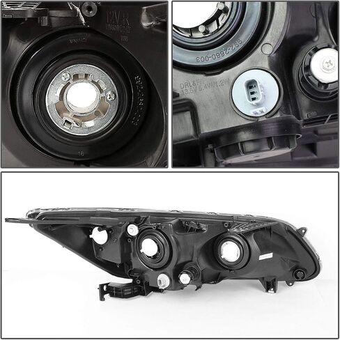 أسرة السيارات بقيادة المصابيح الأمامية DRL Projector Assembly متوافقة مع Honda Accord 4-Door Sedan 2013-2015 ، سائق وركاب ، زاوية مساكن سوداء in Kuwait