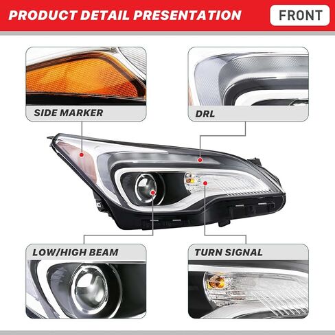 For 2016 2017 2018 Buick Envision Headlight Assembly Halogen Headlamp w/LED DRL Passenger Right Side Replacement GM2503442 in Kuwait