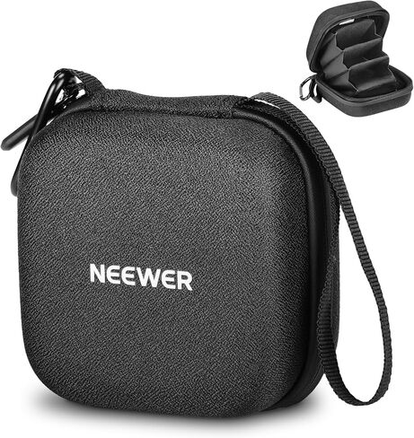 NEEWER 11x11cm Hard Shell Filter Storage Case, Water Resistant Shockproof Dustproof Carrying Bag with Expanding Dividers, Wrist Strap & Carabiner for Six 86mm Circular Filters, PB12 in Saudi Arabia