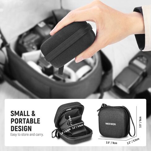 NEEWER 11x11cm Hard Shell Filter Storage Case, Water Resistant Shockproof Dustproof Carrying Bag with Expanding Dividers, Wrist Strap & Carabiner for Six 86mm Circular Filters, PB12 in Saudi Arabia