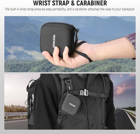 NEEWER 11x11cm Hard Shell Filter Storage Case, Water Resistant Shockproof Dustproof Carrying Bag with Expanding Dividers, Wrist Strap & Carabiner for Six 86mm Circular Filters, PB12 in Saudi Arabia