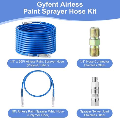 50Ft x 1/4" Airless Paint Sprayer Hose, 8500PSI High Pressure Airless Paint Spray Hose with 5Ft Whip Hose & 1/4" Hose Connector & Sprayer Swivel Joint for Airless Spraying Machine in Saudi Arabia