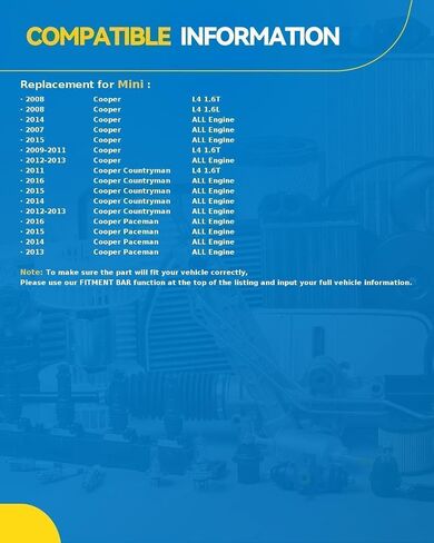 PHILTOP AC Compressor Compatible with 2007-2016 Cooper 1.5/1.6/2.0L, 2011-2016 Cooper Countryman, 2013-2016 Cooper Paceman, Air Conditioning Compressor in Saudi Arabia