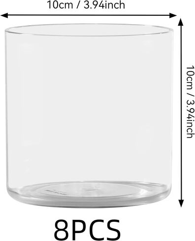 2 Pack Flower Vase Acrylic Cylinder,3.94" Tall Clear Vase for Centerpieces,Wedding Decorative,Home Décor, Non Breakable Plastic, 3.94"X3.94" Tall Round - Clear in Kuwait