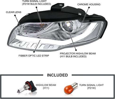 المواصفات المصابيح الأمامية للمواصفات D-D LED الأسود المتوافق مع 2006-2008 Audi A4 All ، Left + Pair Bair Assembly Assembly in Saudi Arabia