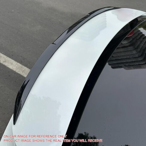 Ikon Motorsports ، Trunk Spoiler متوافق مع 2016-2025 Tesla Model X ، V Style Painted Black ABS Plastic Trunk Lid Lip Wing Wing in Saudi Arabia