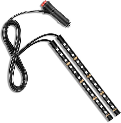 Car LED Strip Light, 24 LED RGB Auto Under Dash Interior Atmosphere Lights, 12V Ambient Night Light, Auto Interior Decorative Lamp, Universal Car Accessories (Orange, Cigarette Adapter) in Kuwait