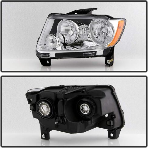 Acanii - لـ [نموذج الهالوجين] 2011-2013 Jeep Grand Cherokee | Compass Compass المصابيح الأمامية السائق والركاب in Saudi Arabia