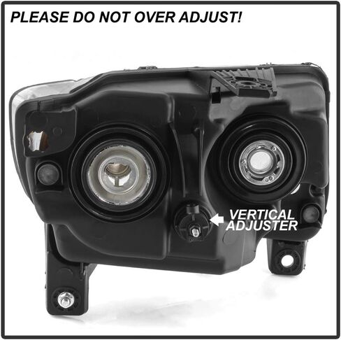 Acanii - لـ [نموذج الهالوجين] 2011-2013 Jeep Grand Cherokee | Compass Compass المصابيح الأمامية السائق والركاب in Saudi Arabia