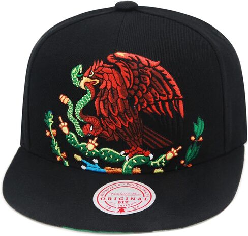 Mitchell & Ness تحمل علامة Eagle Snapback قبعة قابلة للتعديل - العلم الأسود/المكسيكي in Saudi Arabia