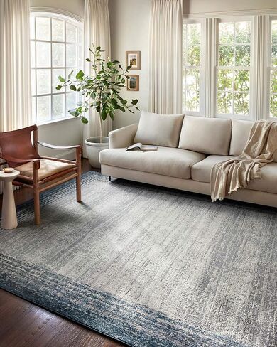 مجموعة Loloi II Austen AUS-02 Pebble/Blue 6'-7 "x 9'-2" سجادة المنطقة in Saudi Arabia