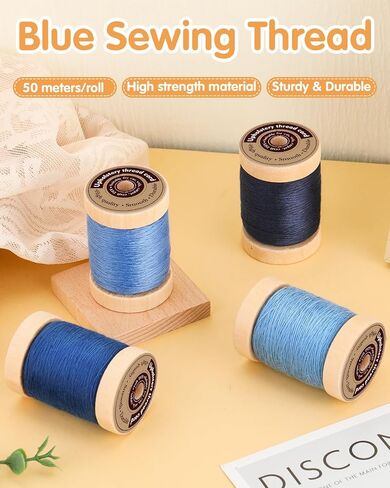 FOUSNOW Leather Sewing Kit, Leather Needles for Hand Stitching, Leather Stitching Kit with Waxed Thread Upholstery Needle Leather Binder Clips Heavy Duty Sewing Kit for Shoes Bags Canvas in Kuwait